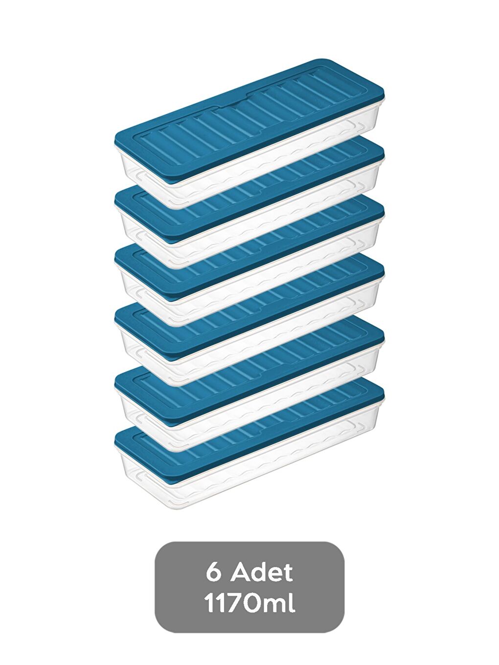 Mavi 6'lı Saklama Kabı Petrol 6 x 1170 ml-1