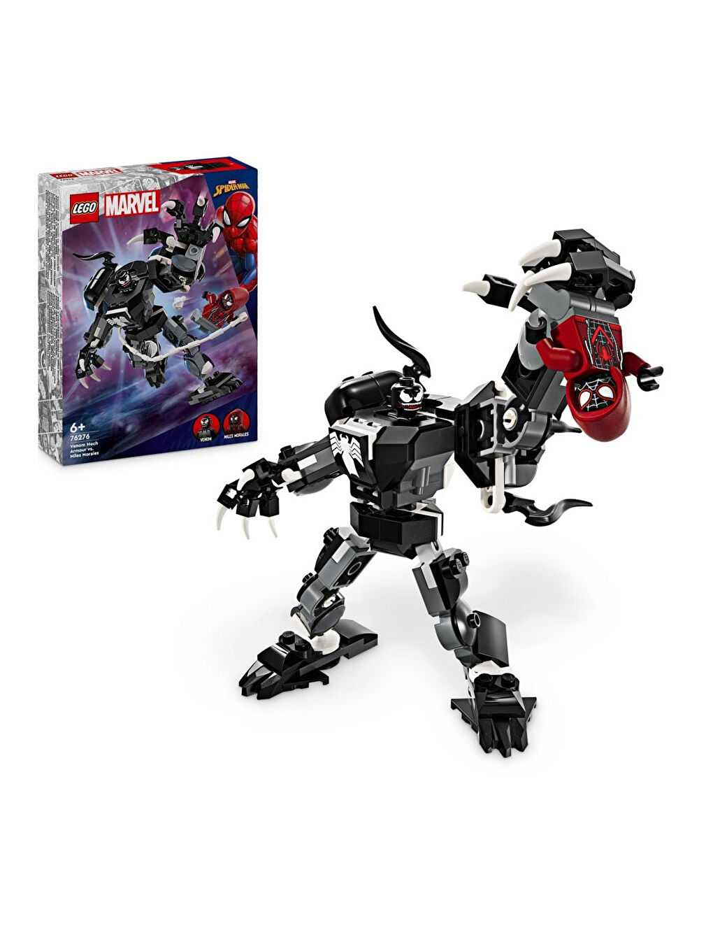 Lego Renksiz Super Heroes Marvel Venom Robot Zırhı Miles Morales’E Karşı 76276