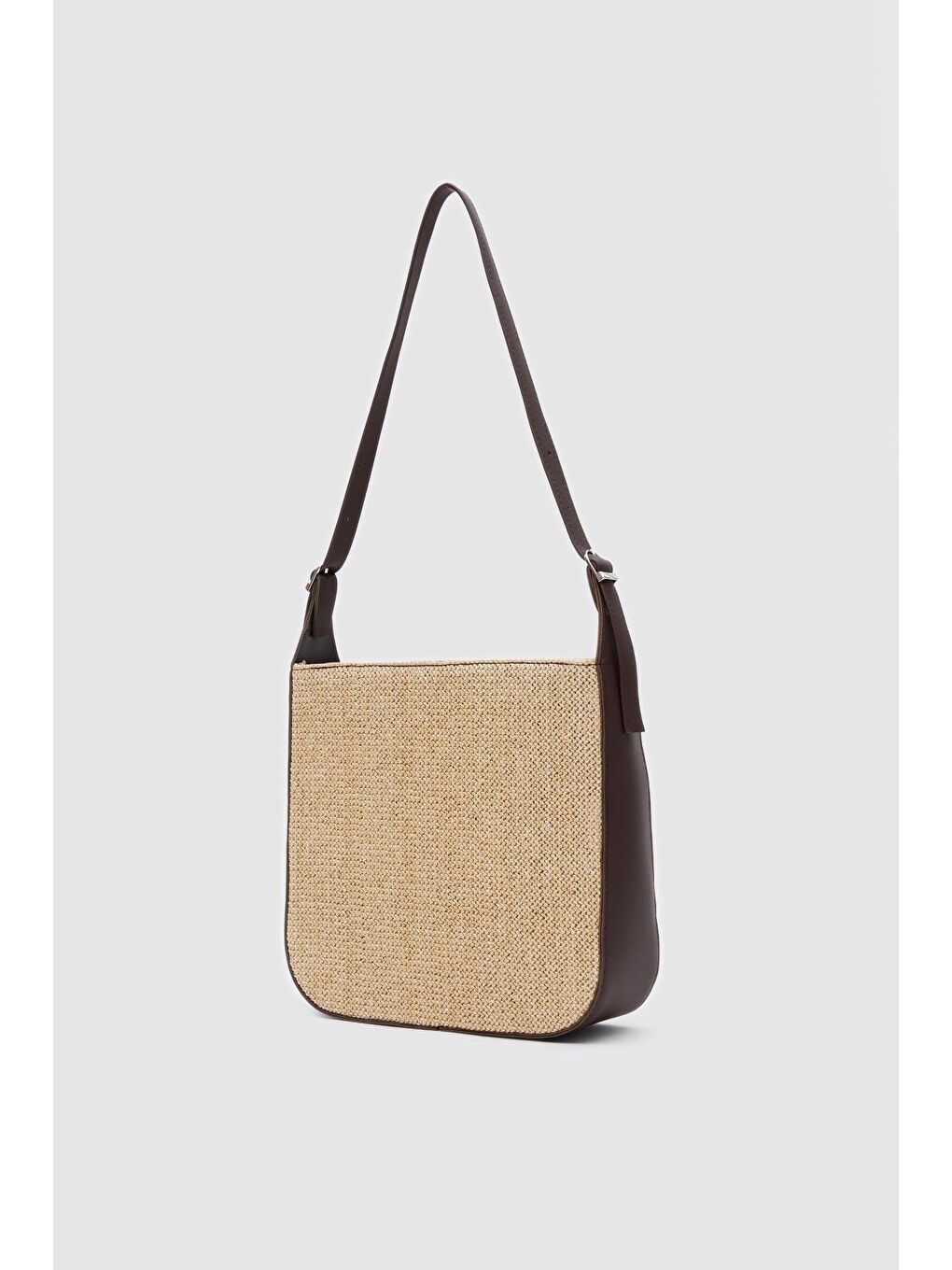 Valenza Hasır Görünümlü Omuz Çanta Kahverengi-1