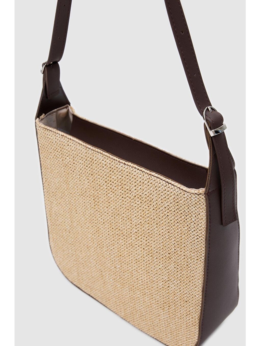 Valenza Hasır Görünümlü Omuz Çanta Kahverengi-2