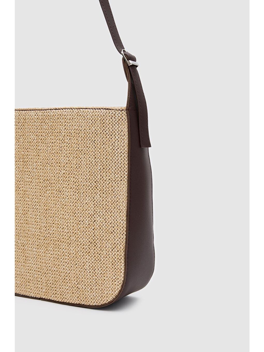 Valenza Hasır Görünümlü Omuz Çanta Kahverengi-3