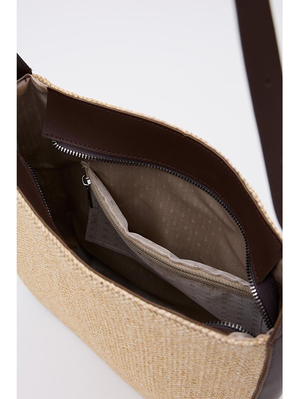 Valenza Hasır Görünümlü Omuz Çanta Kahverengi-4