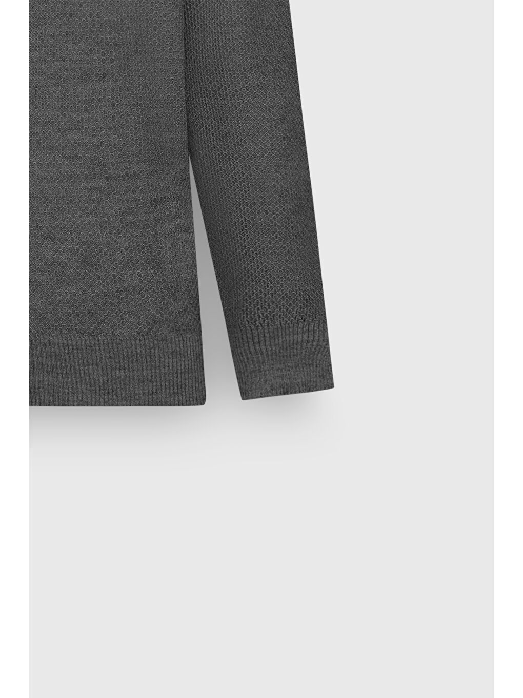 Erkek Gri Melanj Sıcak Tutan Standart Fit Normal Kesim Yarım Balıkçı Yaka Yünlü Triko Kazak-7