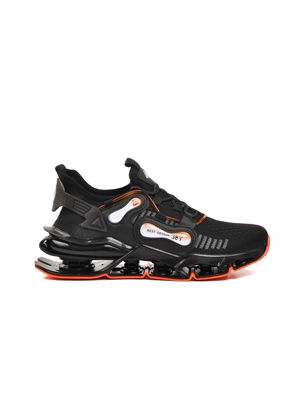Siyah-Turuncu Bağcıklı Erkek Sneaker 2277