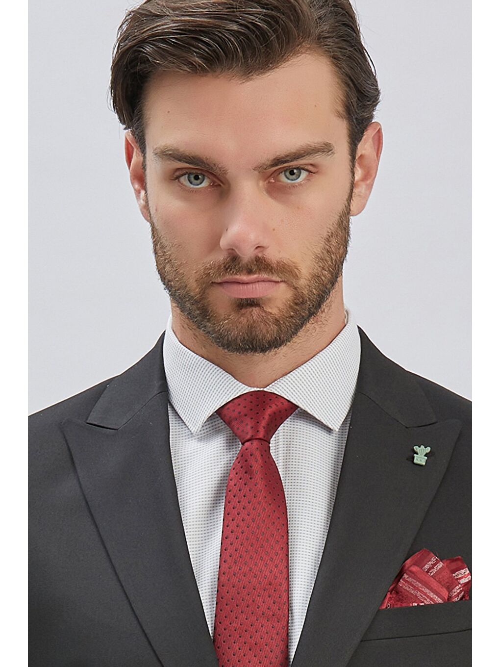 Siyah Düz Bez Ayağı 6 Drop Slim Fit Classic Esnek Takım Elbise 1001240173-4