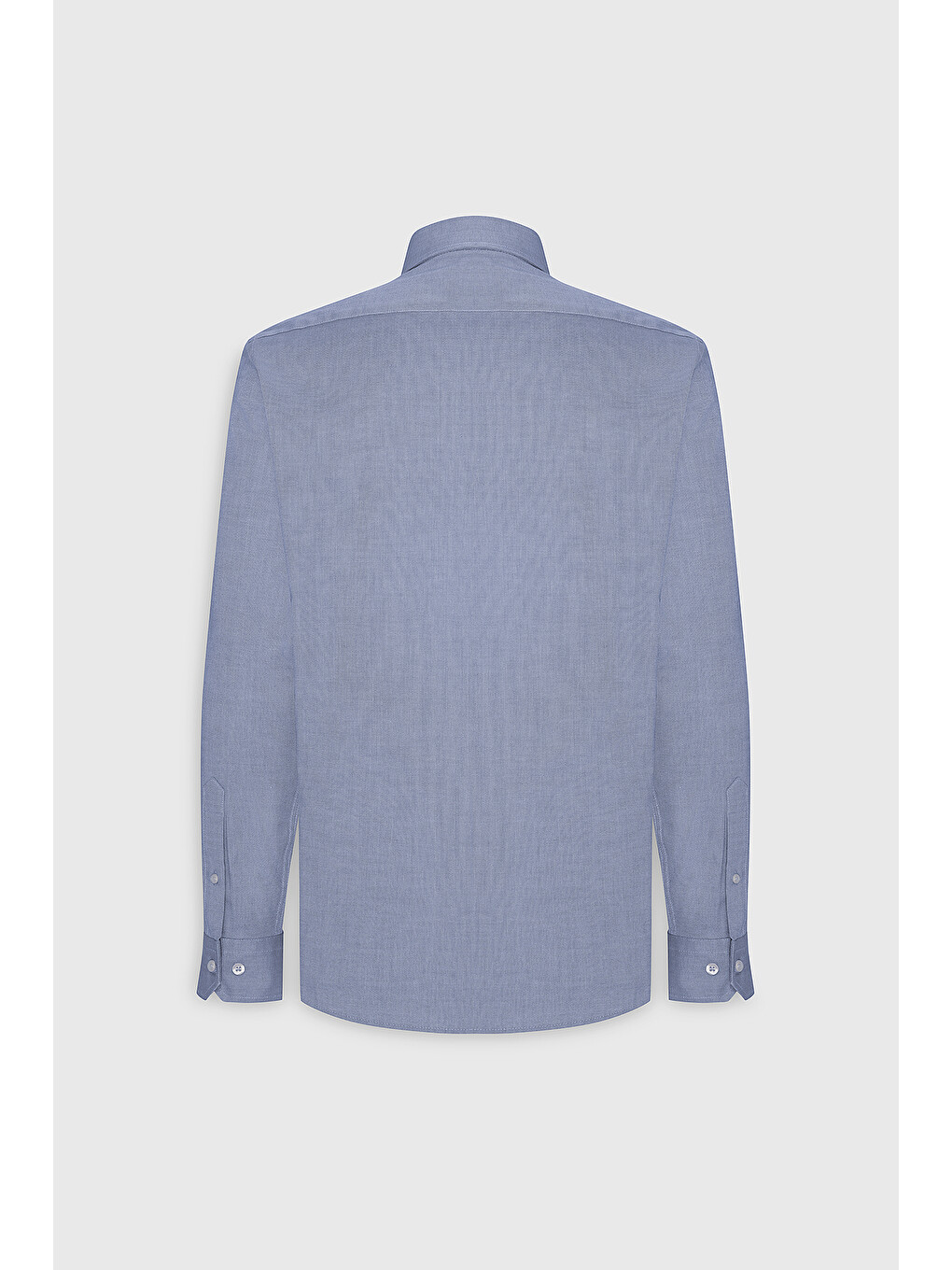 Erkek Mavi Slim Fit Dar Kesim Düğmeli Yaka %100 Pamuk Oxford Gömlek-8