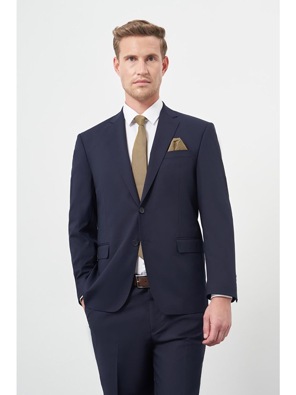 Lacivert Mono Yaka 4 Drop Comfort Fit Rahat Kesim Basic Takım Elbise 1001245309