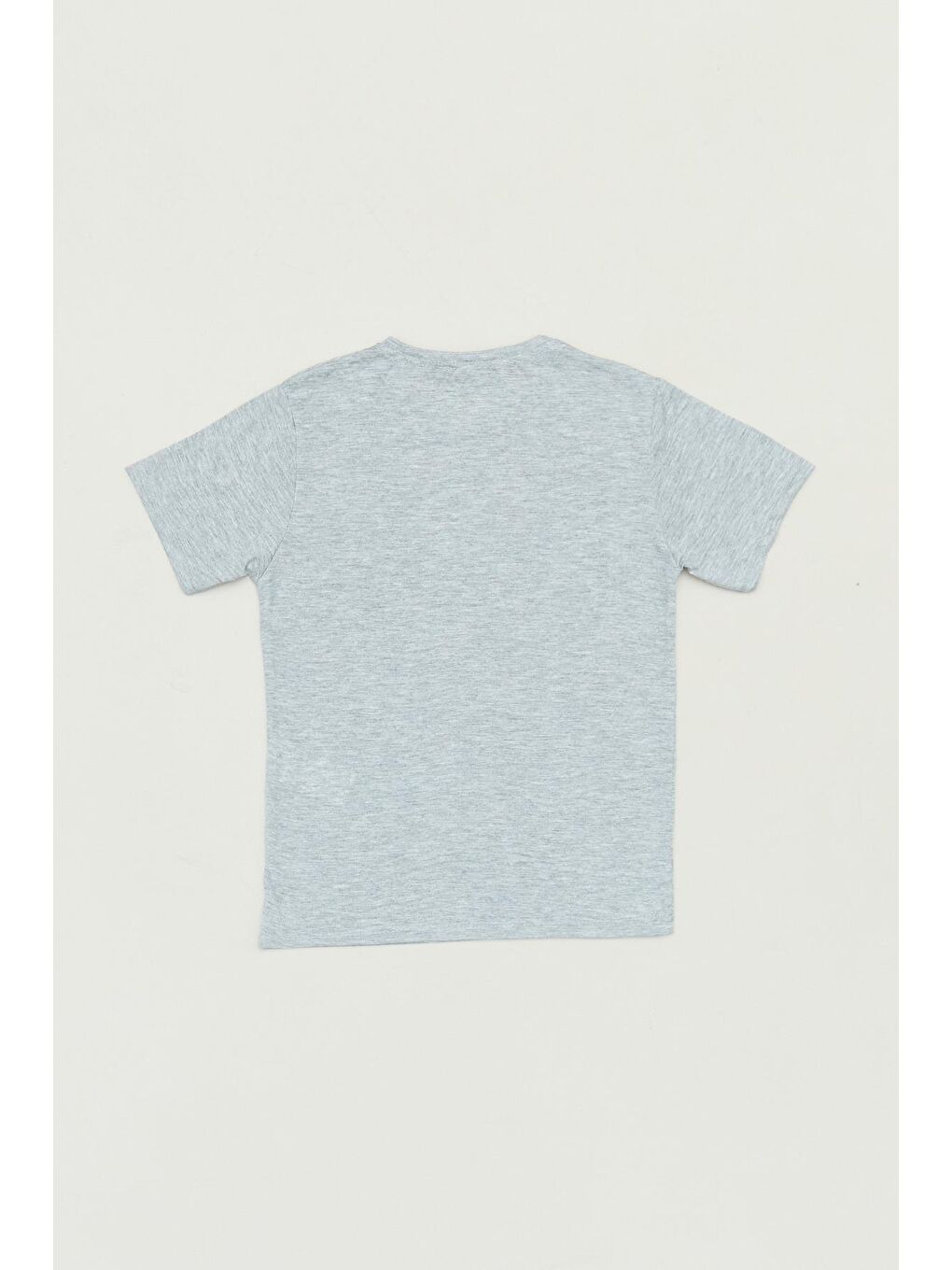 Gri Baskılı Bisiklet Yaka Erkek Çocuk Tişört-1