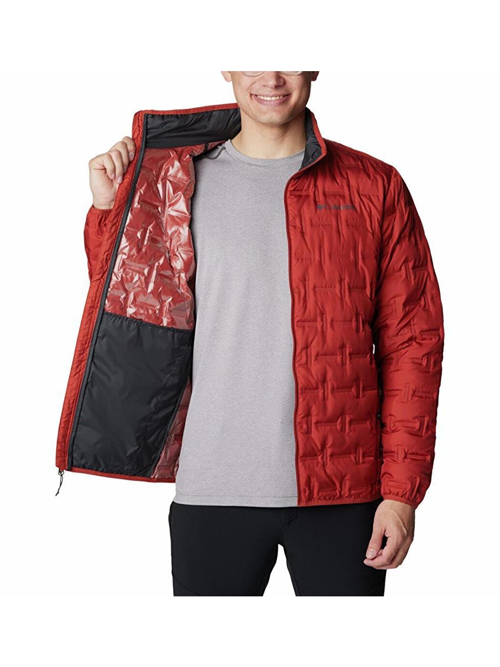 Columbia Turuncu Delta Ridge Down Jacket Erkek Outdoor Mont Kırmızı WO0955-849 - 4