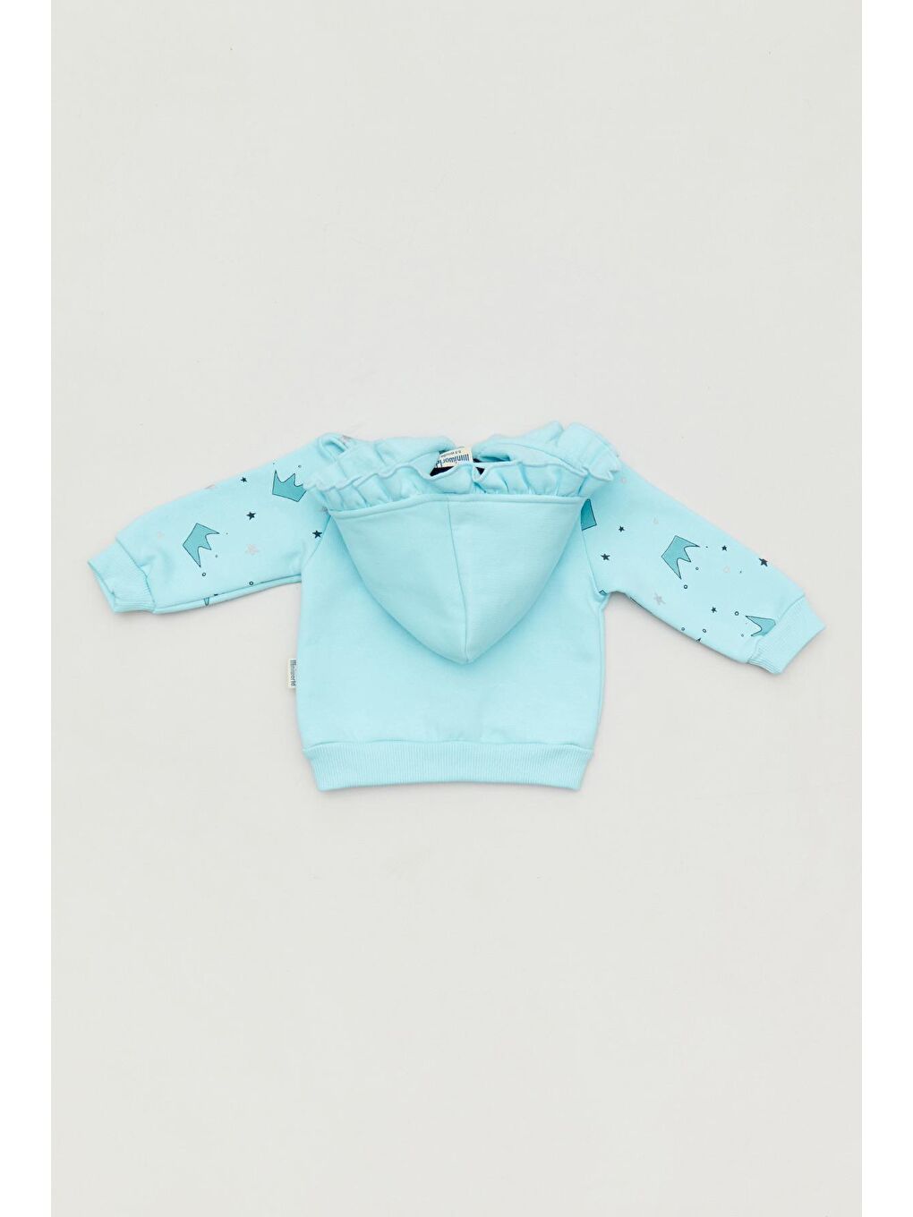Mavi Baskılı Kapüşonlu Erkek Bebek  Sweatshirt-2