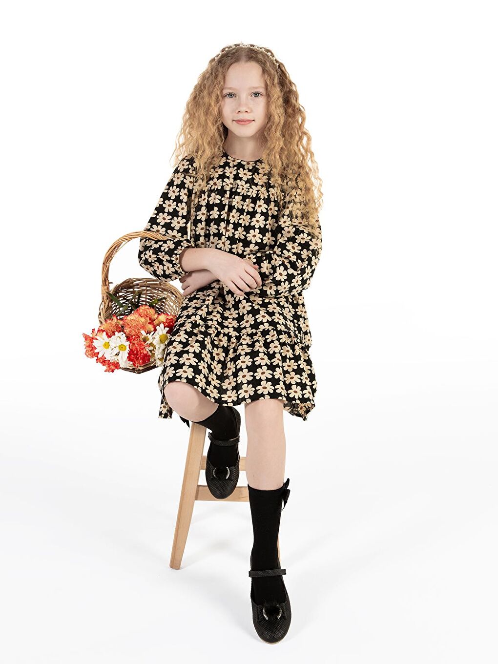 Girls Kız Çocuk Elbise 6-9 Yaş Siyah