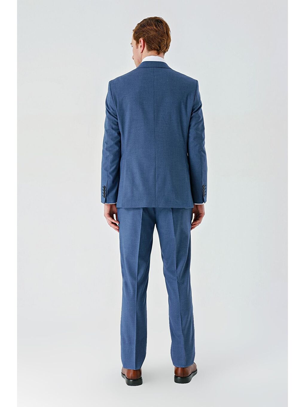 Koyu Mavi Mono Yaka Çift Yırtmaç 6 Drop Comfort Fit Rahat Kesim Klasik Takım Elbise 1001240102-2