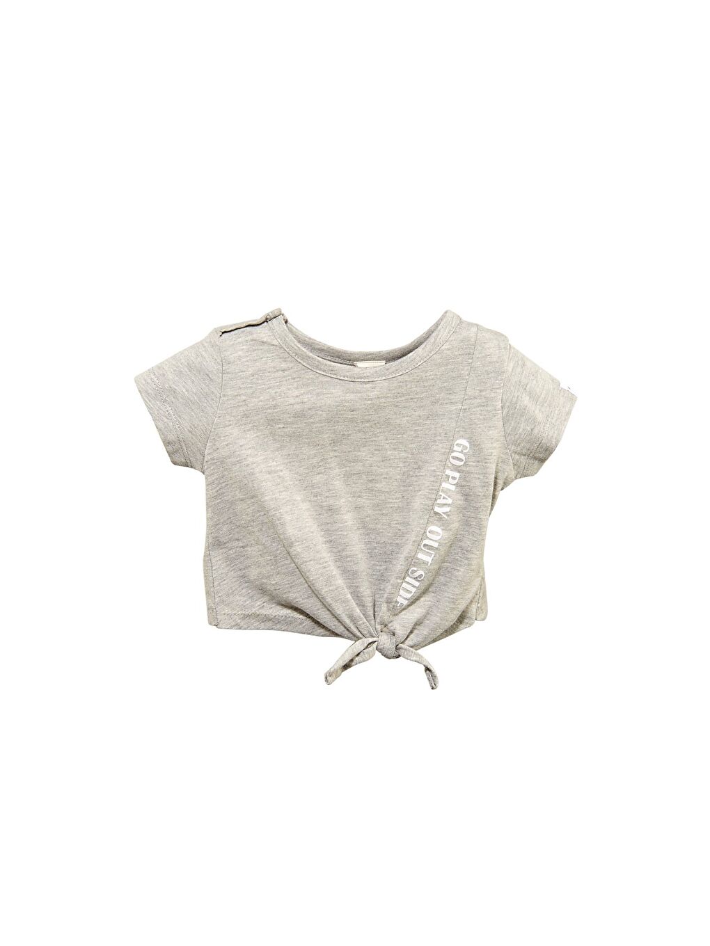 ZEYLAND Kız Bebek Gri Bağlamalı Crop T-Shirt (9Ay-4Yaş) - 3