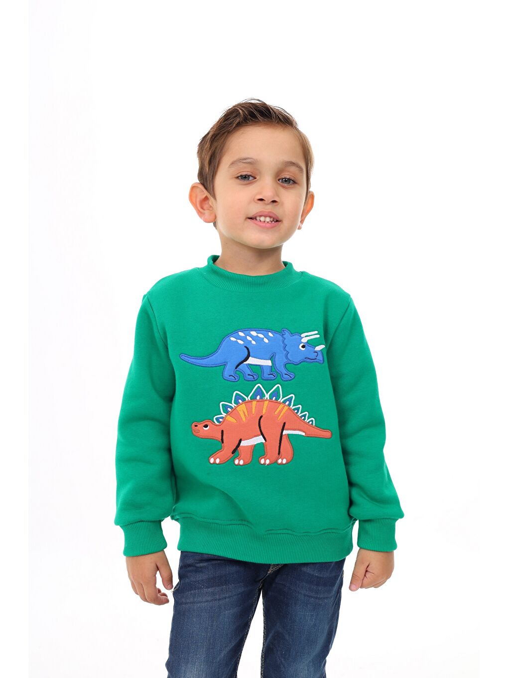 Toontoykids Yeşil Erkek Çocuk Nakışlı Sweatshirt