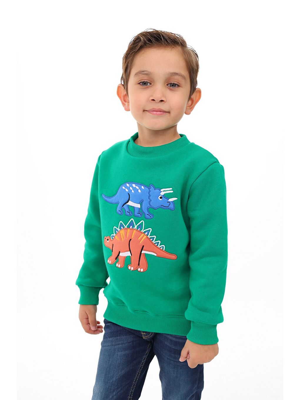 Toontoykids Yeşil Erkek Çocuk Nakışlı Sweatshirt - 1