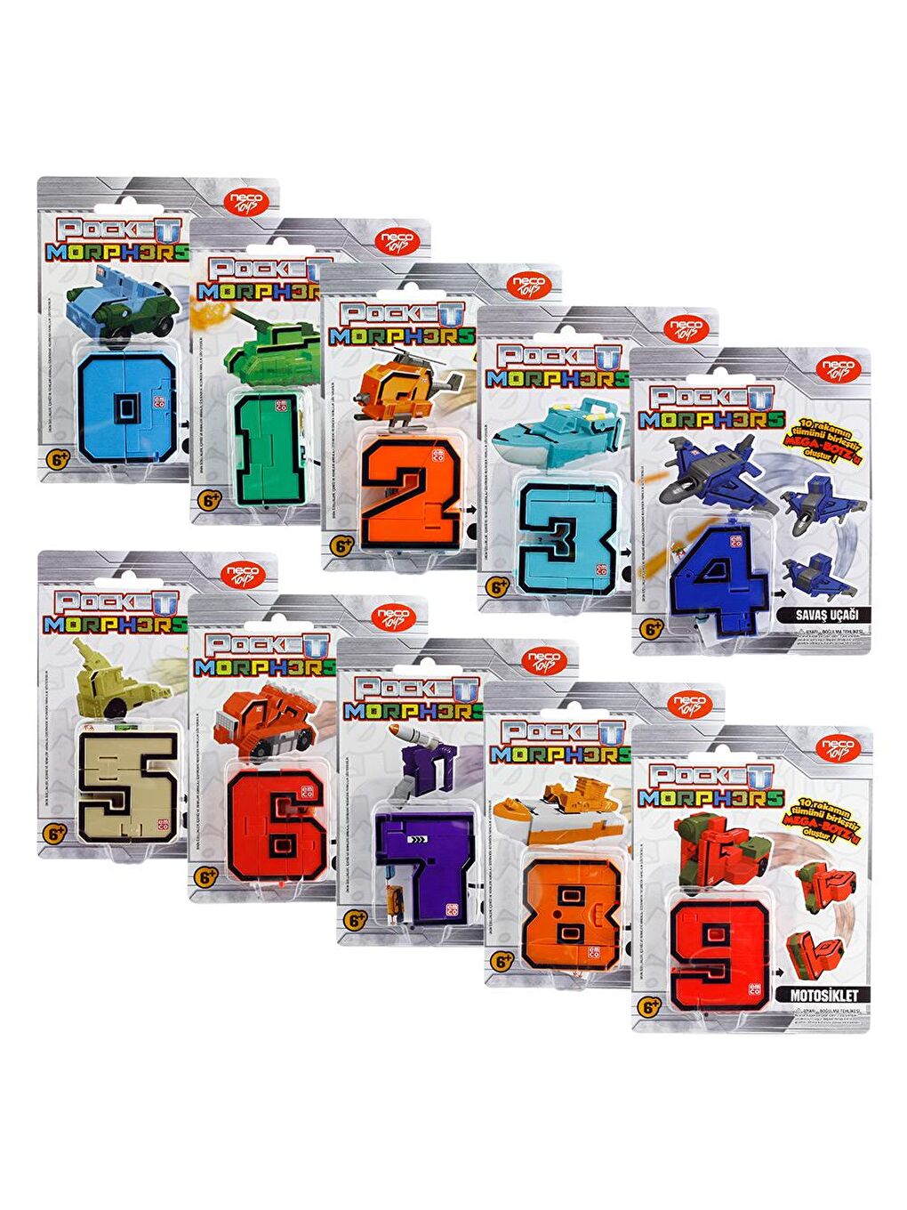 Pocket Morphers Renksiz Dönüşebilen Numaralar 10'lu Set - 3