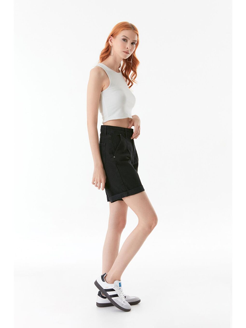 Ekru Basic Bisiklet Yaka Crop Body-4