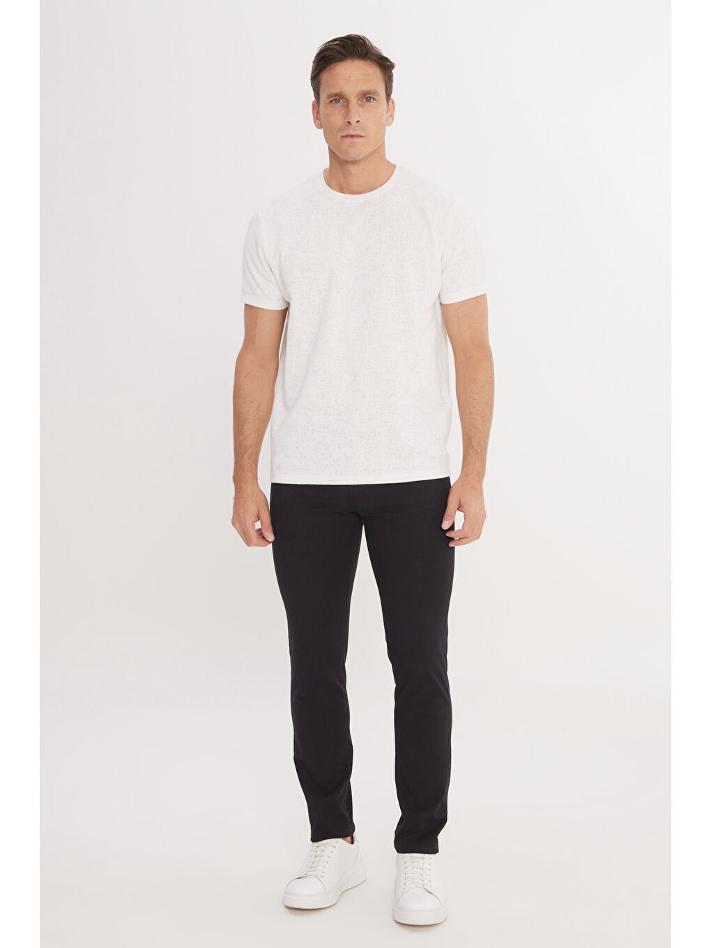 Erkek Siyah Slim Fit Dar Kesim 5 Cep Pamuklu Armürlü Esnek Pantolon-2