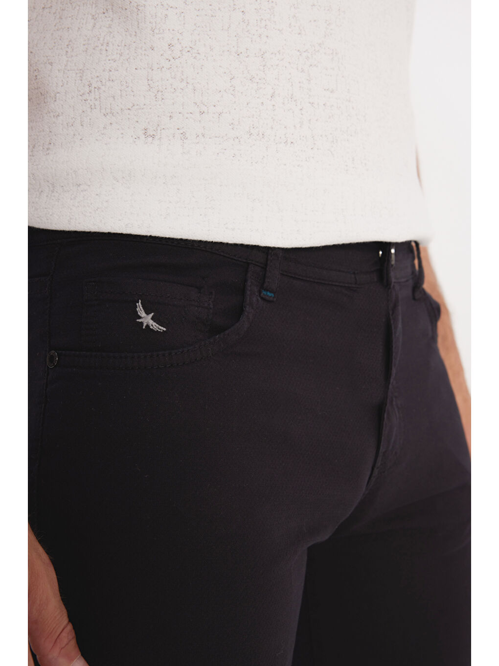 Erkek Siyah Slim Fit Dar Kesim 5 Cep Pamuklu Armürlü Esnek Pantolon-3