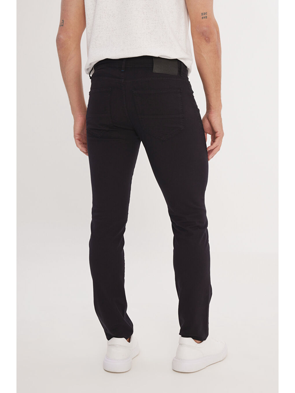Erkek Siyah Slim Fit Dar Kesim 5 Cep Pamuklu Armürlü Esnek Pantolon-5