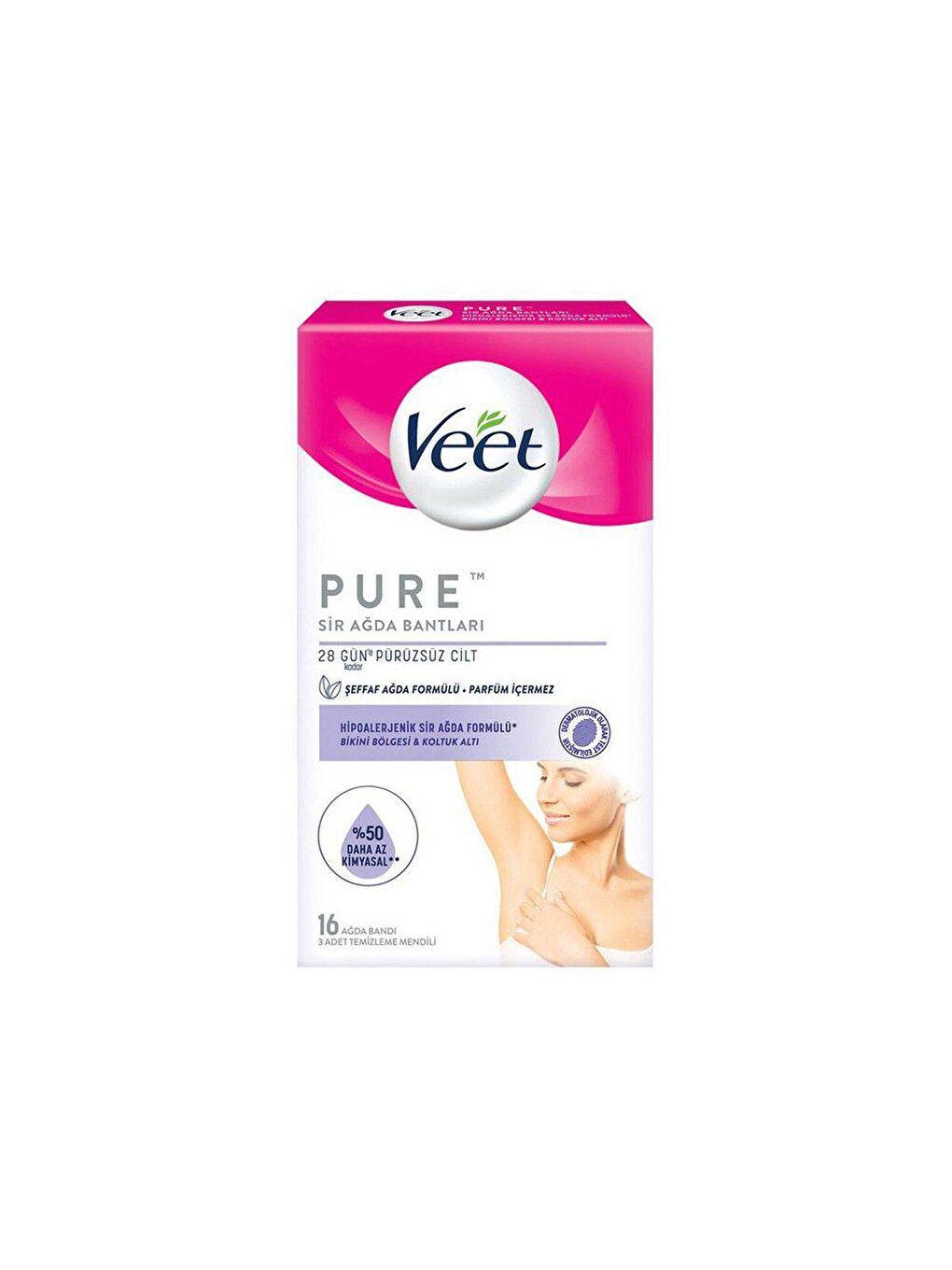 Veet Renksiz Pure Sir Ağda Bandı Bikini Bölgesi ve Koltuk Altı 16 Adet