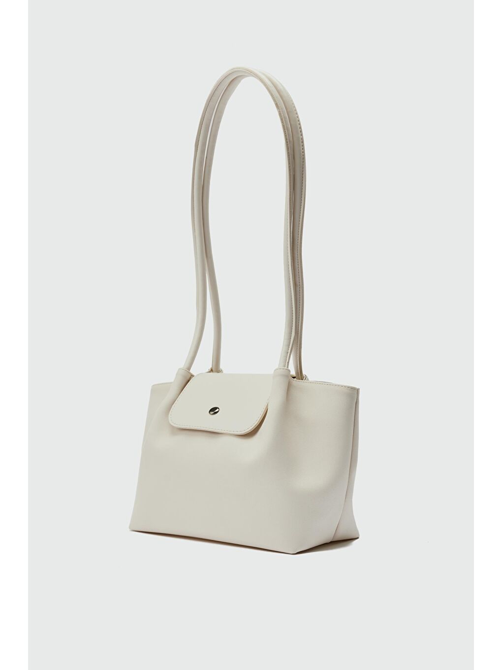 Ekru Lior Kapaklı Omuz Çanta Krem-1