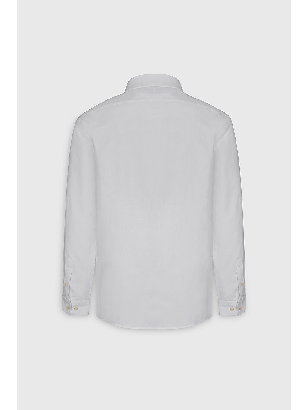 Erkek Beyaz Slim Fit Dar Kesim Klasik Yaka Pamuklu Armürlü Gömlek-2