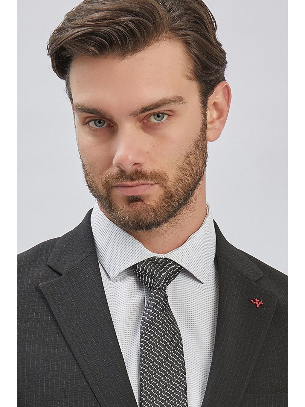 Siyah Çizgili Mono Yaka Astarlı Elastanlı 6 Drop Slim Fit Dar Kesim Casual Takım Elbise 1001240171-7