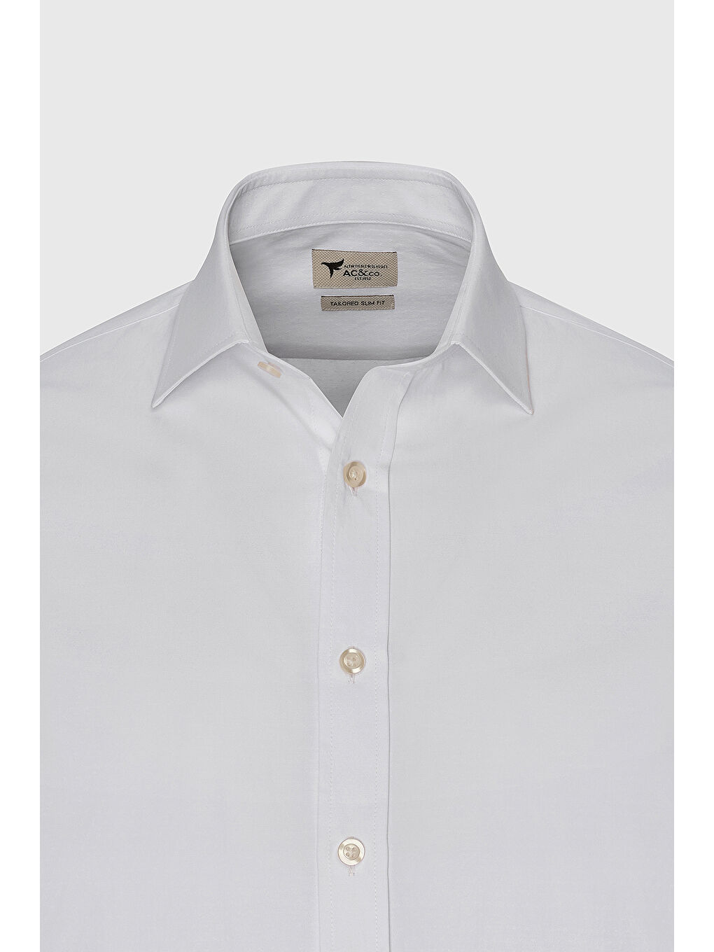 Erkek Beyaz Slim Fit Dar Kesim Klasik Yaka Pamuklu Armürlü Gömlek-10