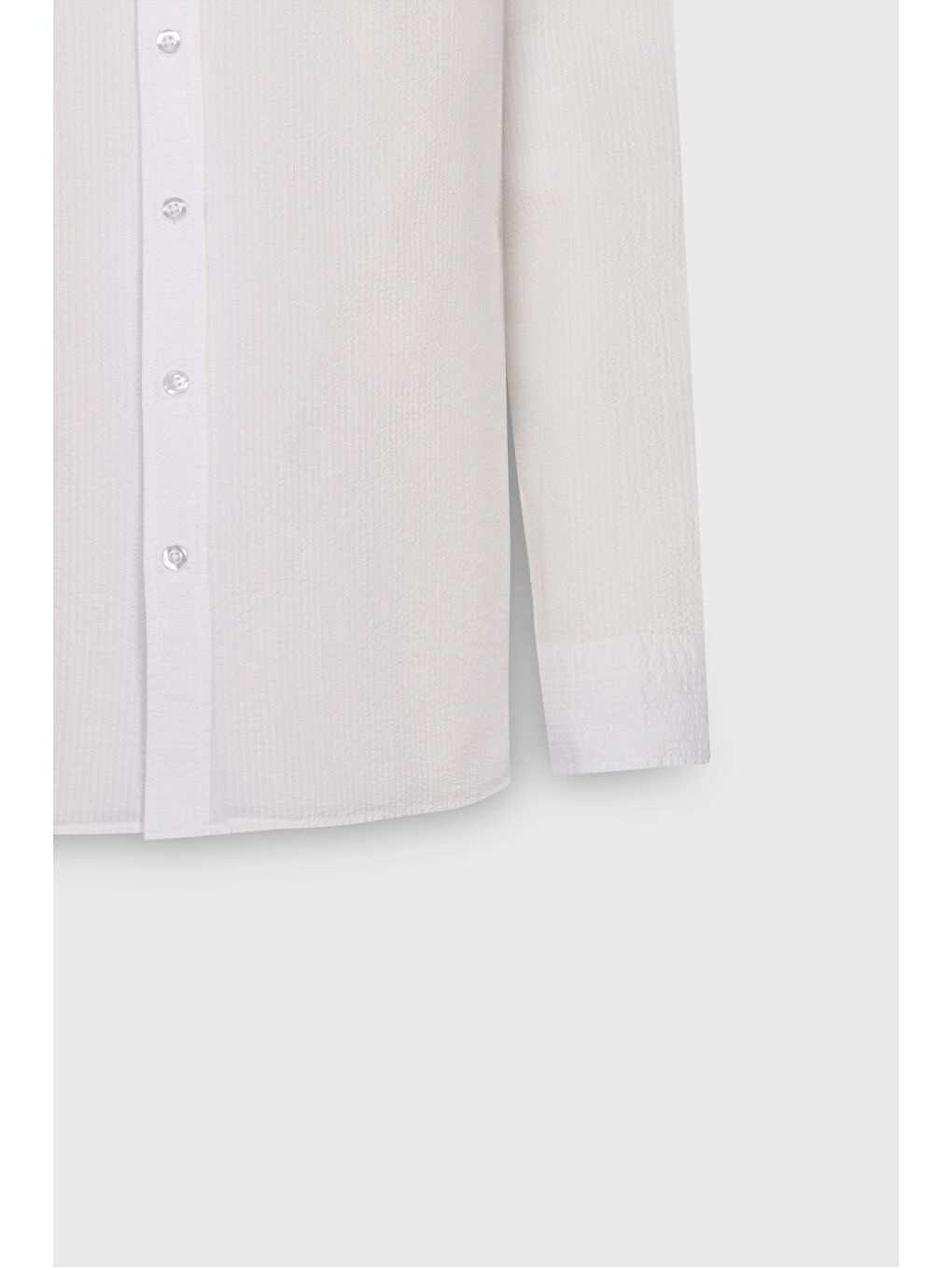 Erkek Beyaz Slim Fit Dar Kesim Düğmeli Yaka %100 Pamuk Gömlek-9