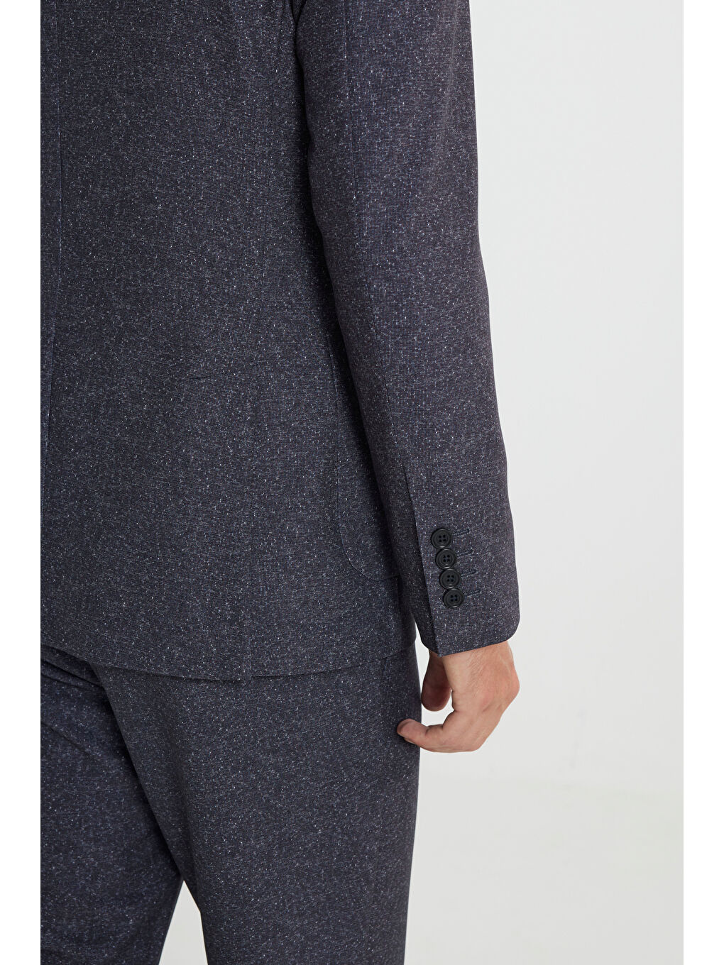 Erkek Bordo Slim Fit Dar Kesim Mono Yaka Beli Bağlamalı Desenli Takım Elbise-4