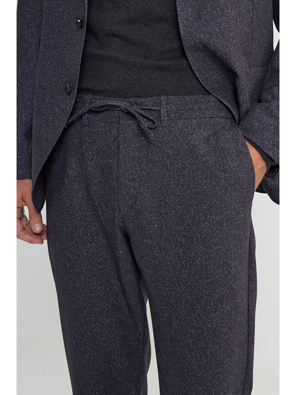 Erkek Bordo Slim Fit Dar Kesim Mono Yaka Beli Bağlamalı Desenli Takım Elbise-6