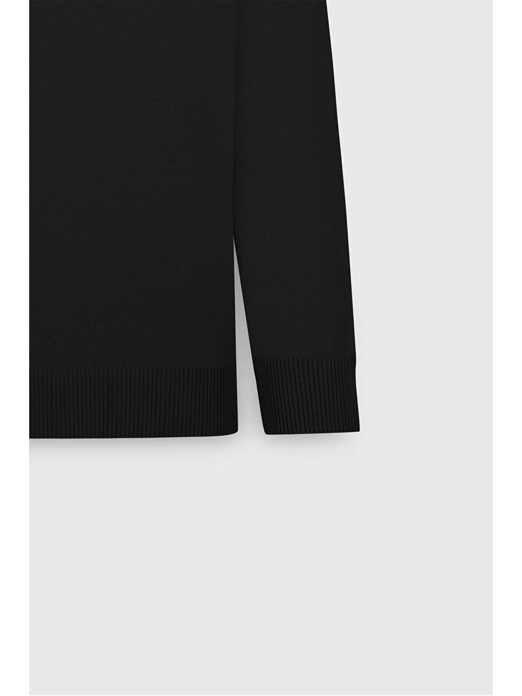 Erkek Siyah Pamuklu Standart Fit Normal Kesim V Yaka Basic Triko Kazak-7