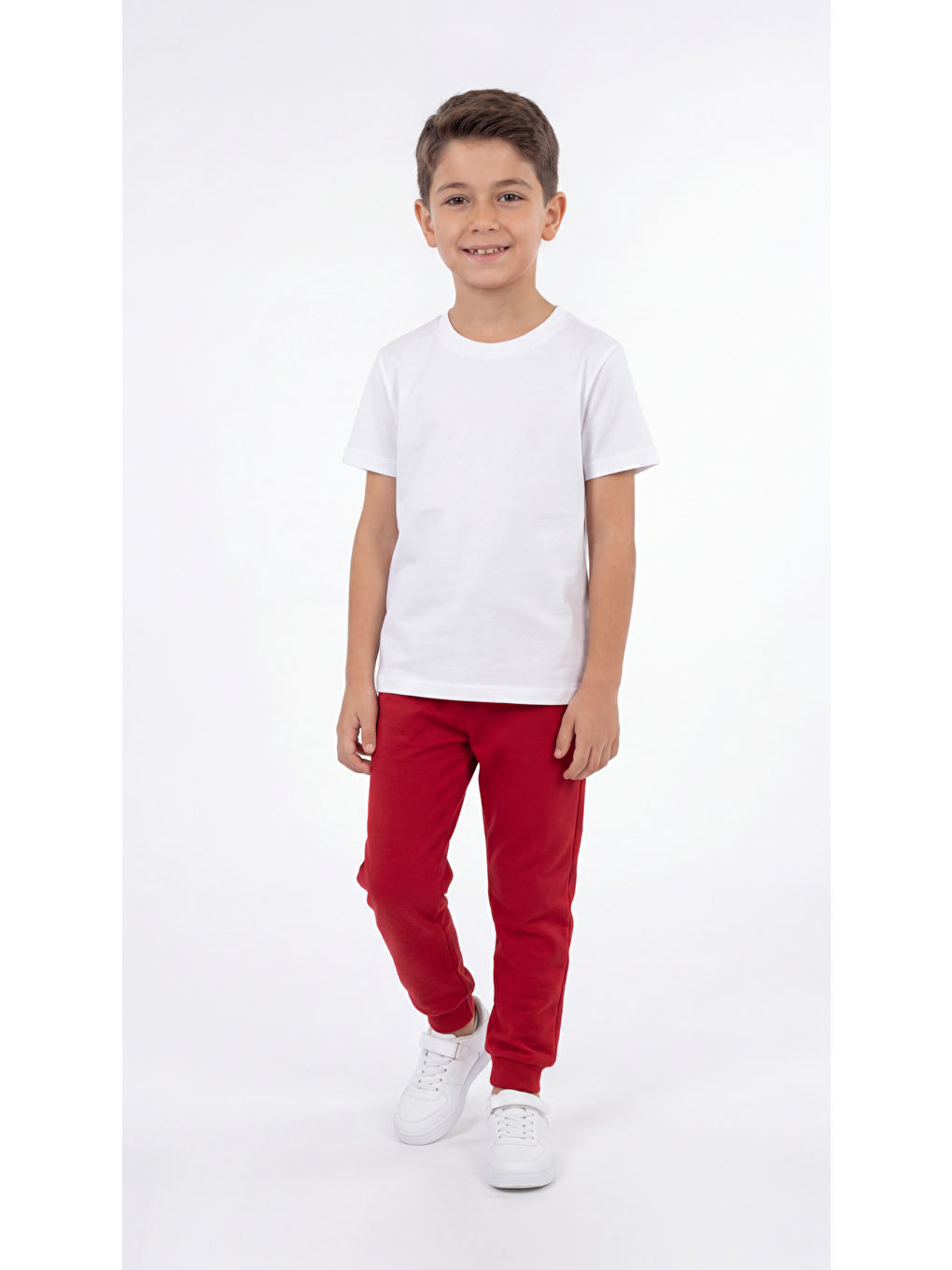 Beyaz Basic Erkek Çocuk Tişört T-shirt