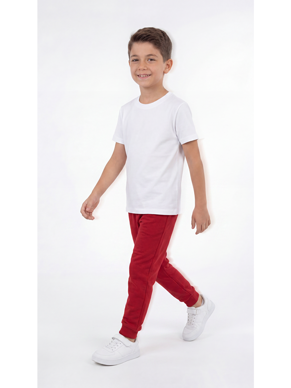 Beyaz Basic Erkek Çocuk Tişört T-shirt-2