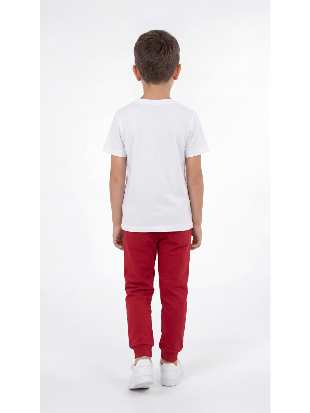 Beyaz Basic Erkek Çocuk Tişört T-shirt-3