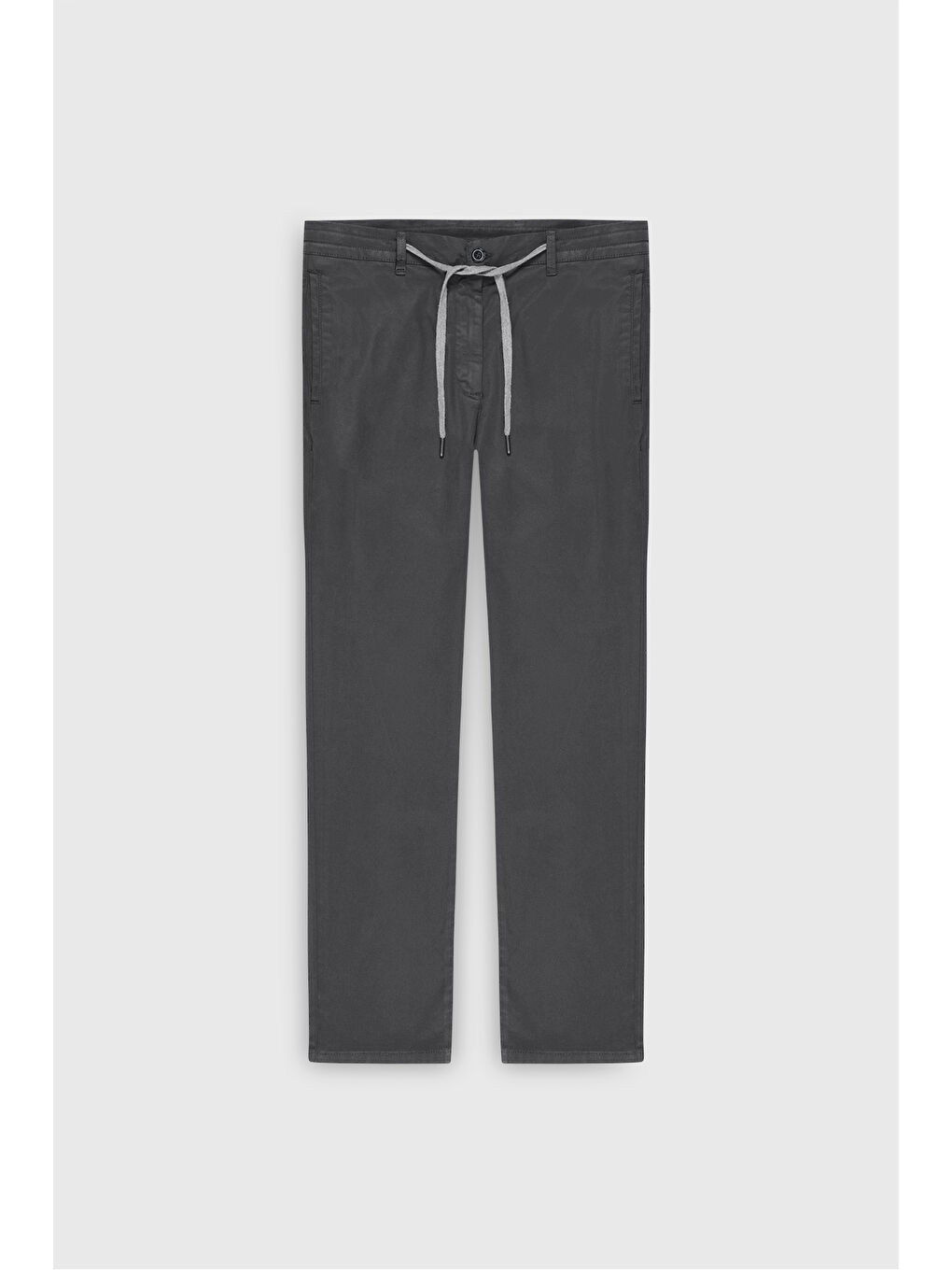 Erkek Antrasit Pamuklu Slim Fit Dar Kesim Diagonal Desenli Pileli Yan Cep Casual Pantolon-5