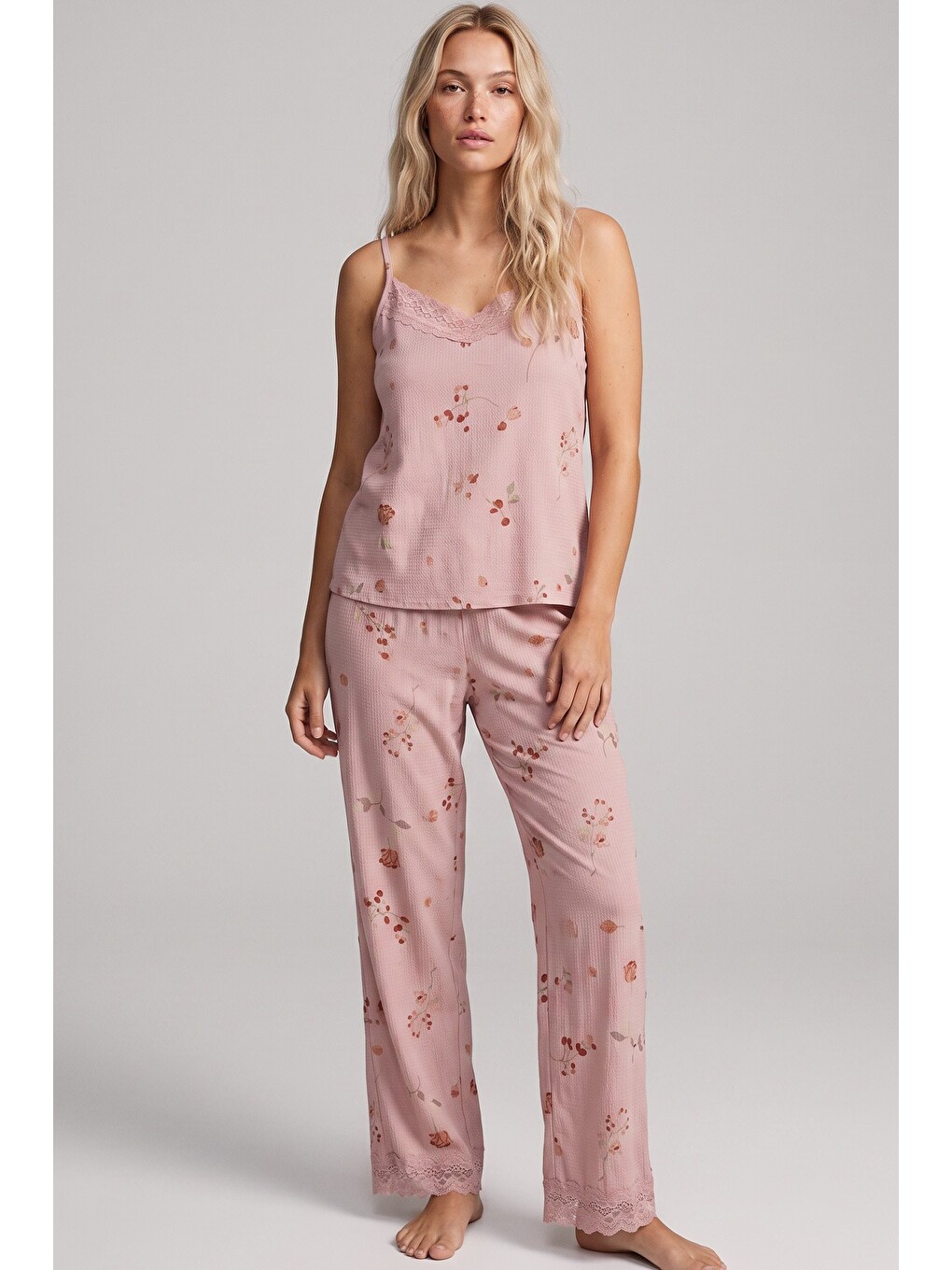 Pembe Bürümcük-krınkıl Pijama Takım 26120725-1
