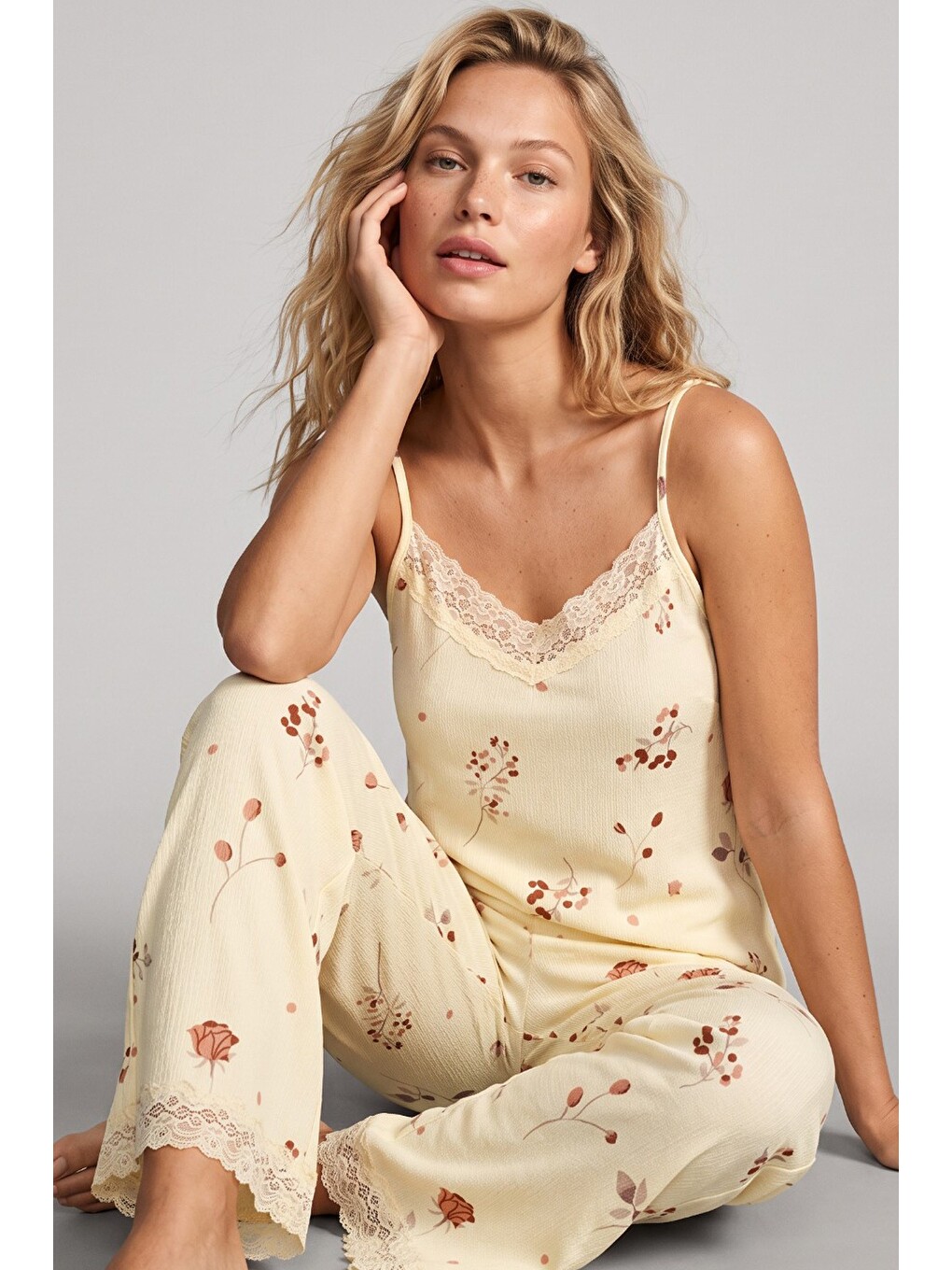 Sarı Bürümcük-krınkıl Pijama Takım 26120725