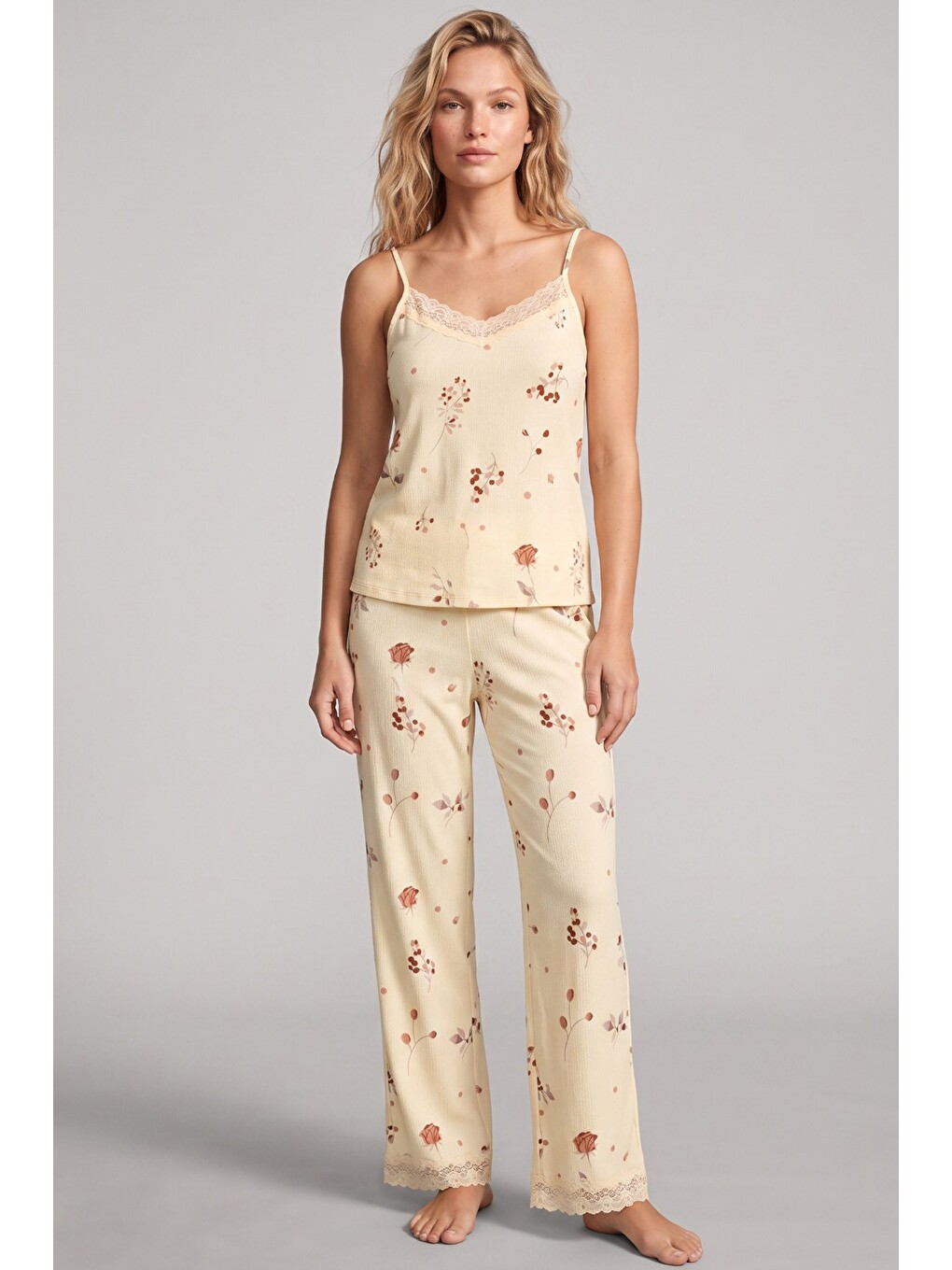 Sarı Bürümcük-krınkıl Pijama Takım 26120725-1