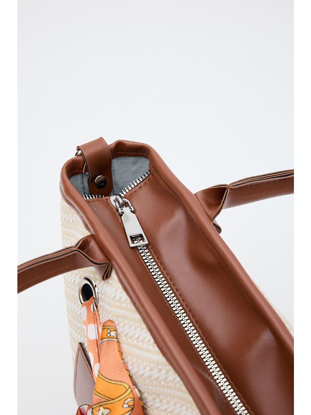 Kahverengi Modena Şal Aksesuarlı El Ve Omuz Çantası Taba-3