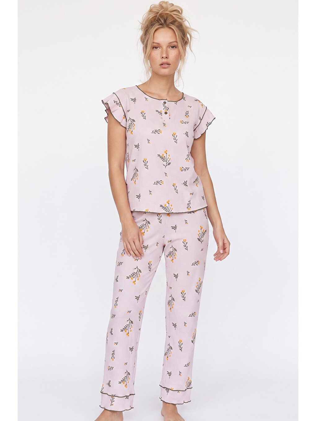 Lila Bürümcük-krınkıl Pijama Takım 26120675-1