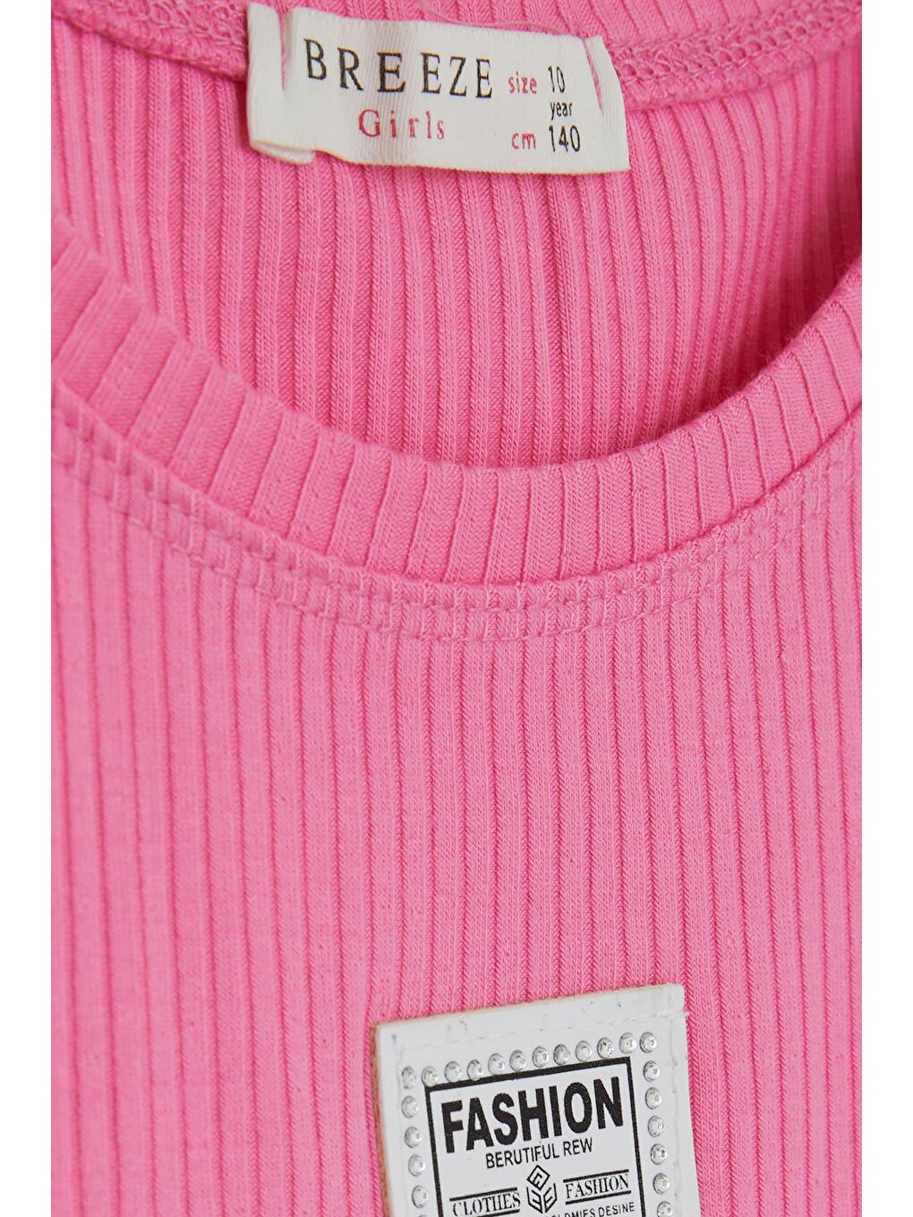 Kız Çocuk Atlet Armalı Taşlı Fuşya (9-14 Yaş)-5