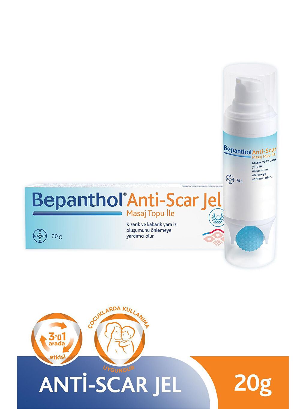 Bepanthol Anti-Scar Jel 20 g - Masaj Topu İle - 1
