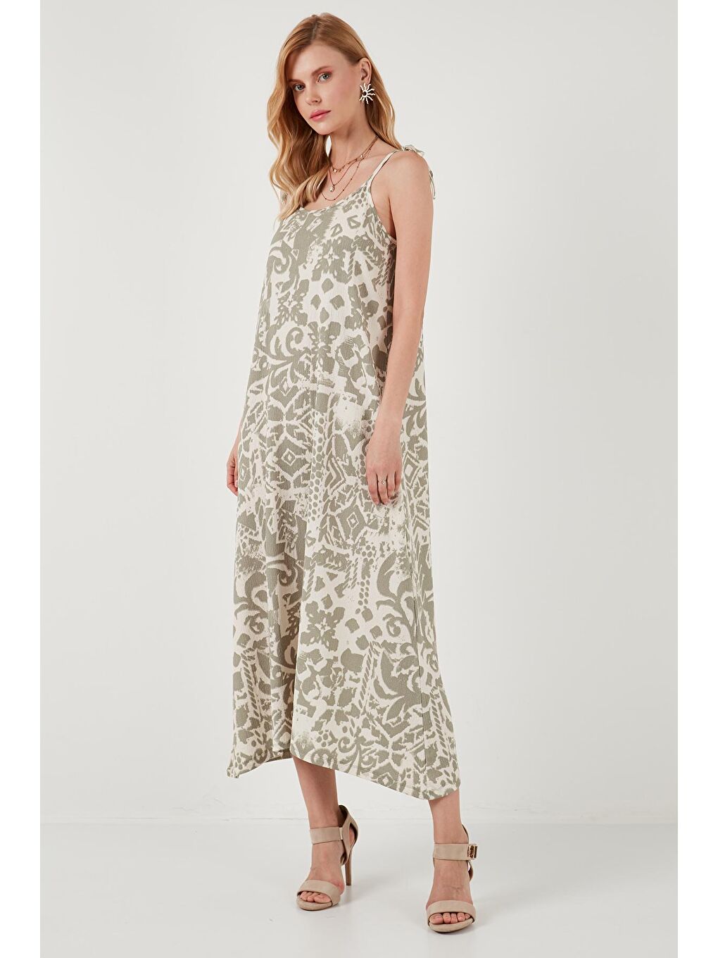 Lila Regular Fit İp Askılı Uzun Kadın Elbise 5865732-1