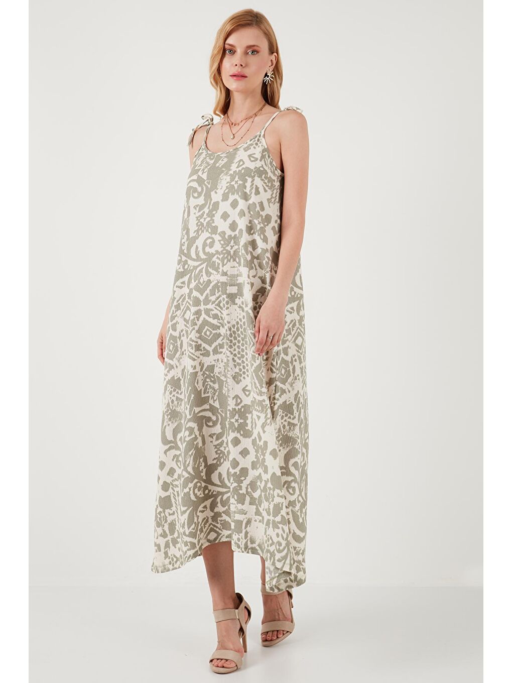 Lila Regular Fit İp Askılı Uzun Kadın Elbise 5865732-2