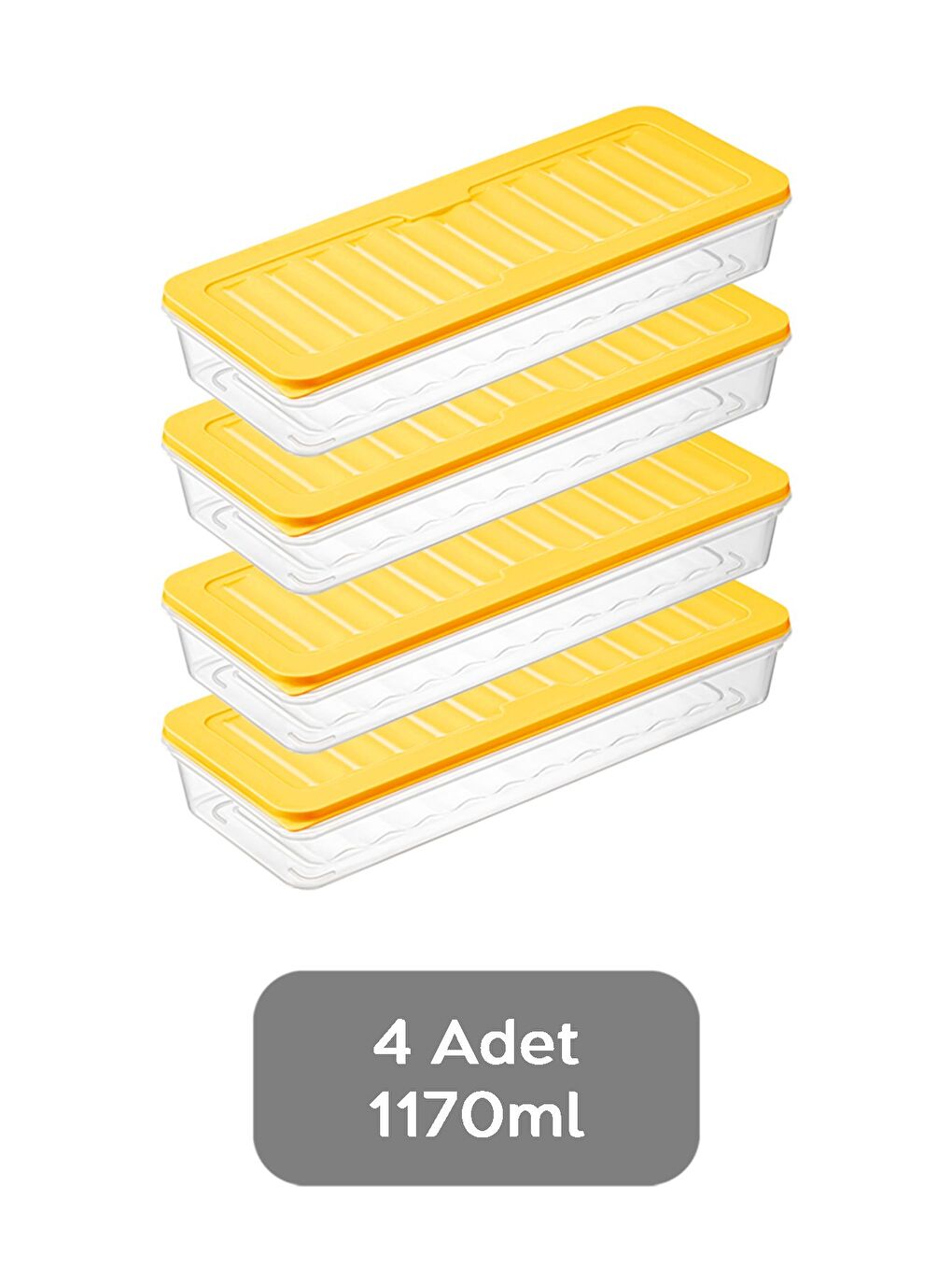 4'lü Saklama Kabı Sarı 4 x 1170 ml-1