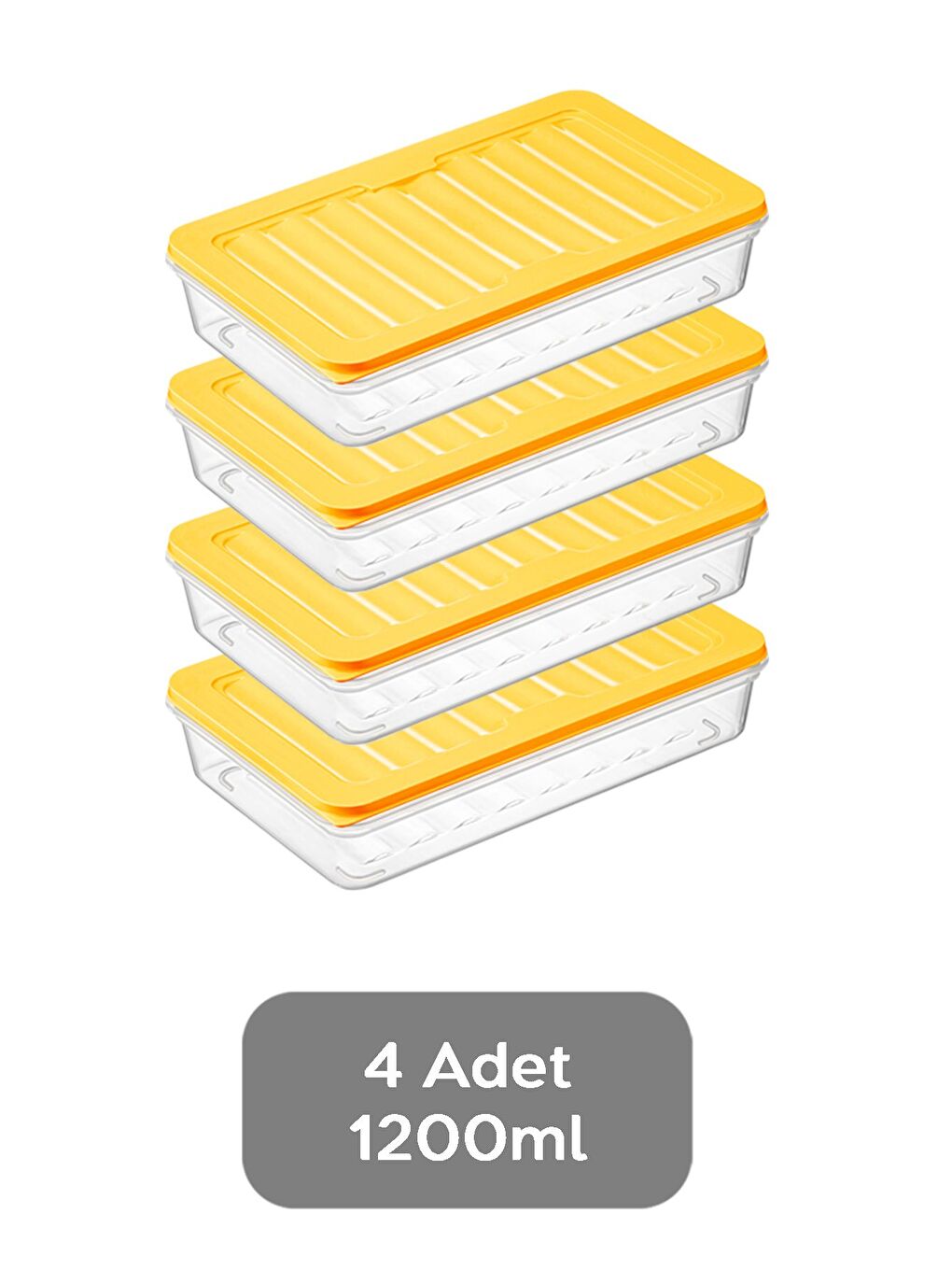 4'lü Saklama Kabı Sarı 4 x 1200 ml-1