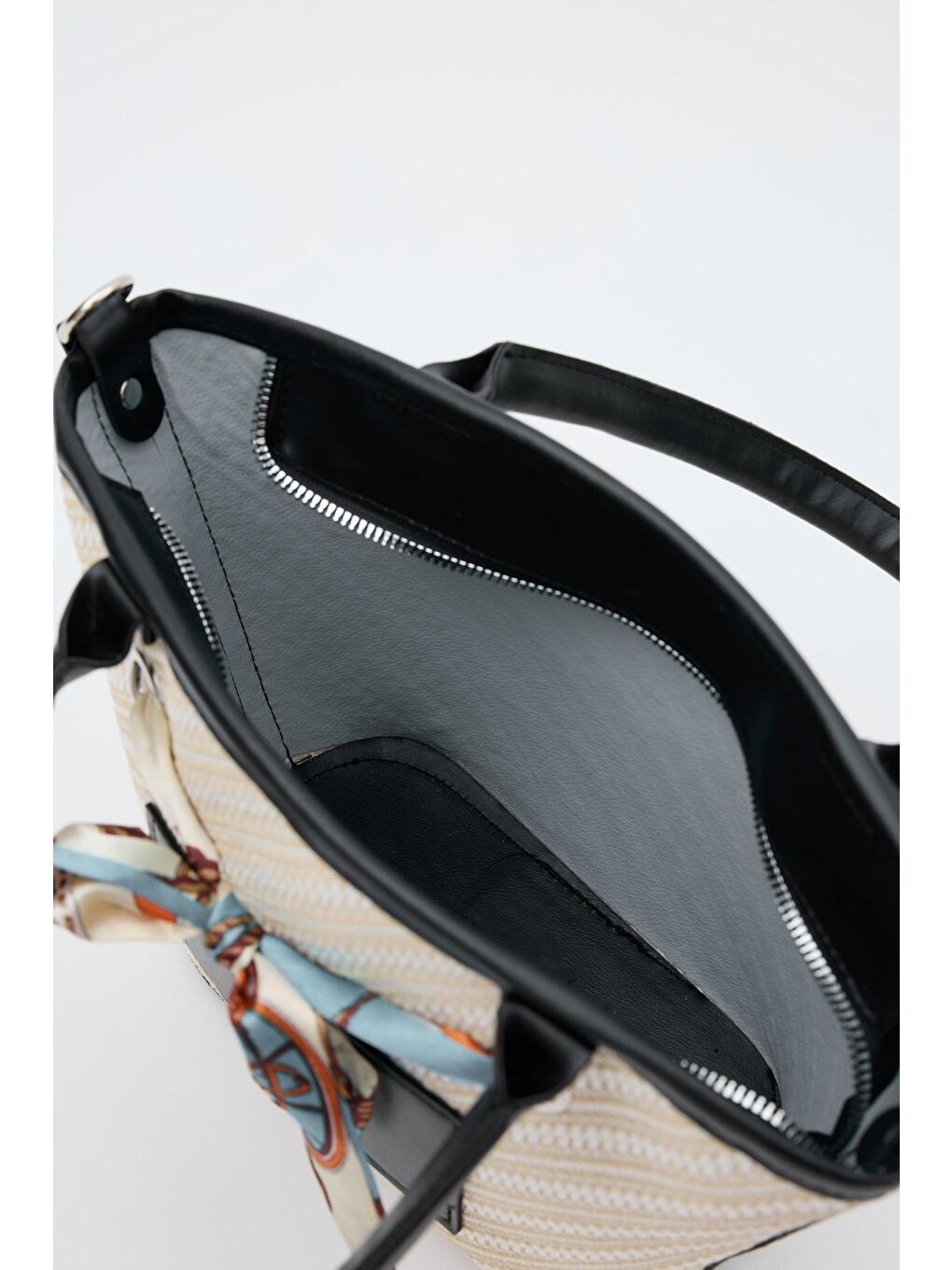 Modena Şal Aksesuarlı El Ve Omuz Çantası Siyah-4