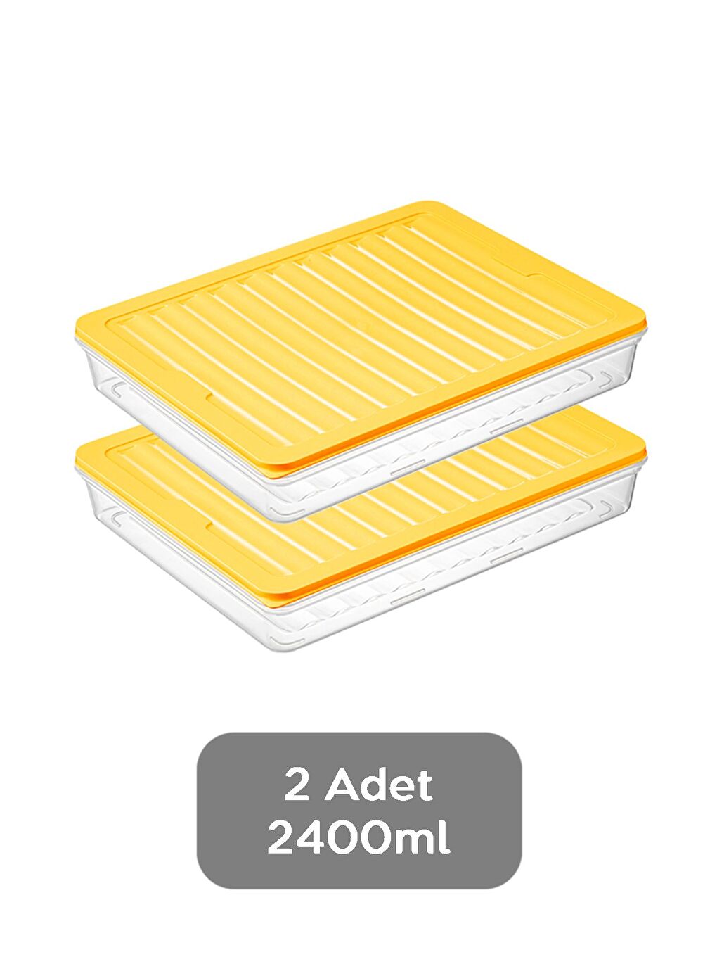 2'li Saklama Kabı Sarı 2 x 2400 ml-1